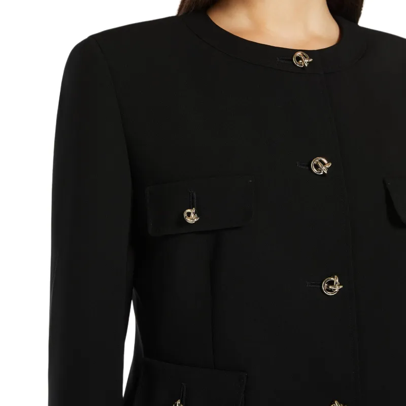 MaxMara Studio Buttoned Crewneck Jacket-4