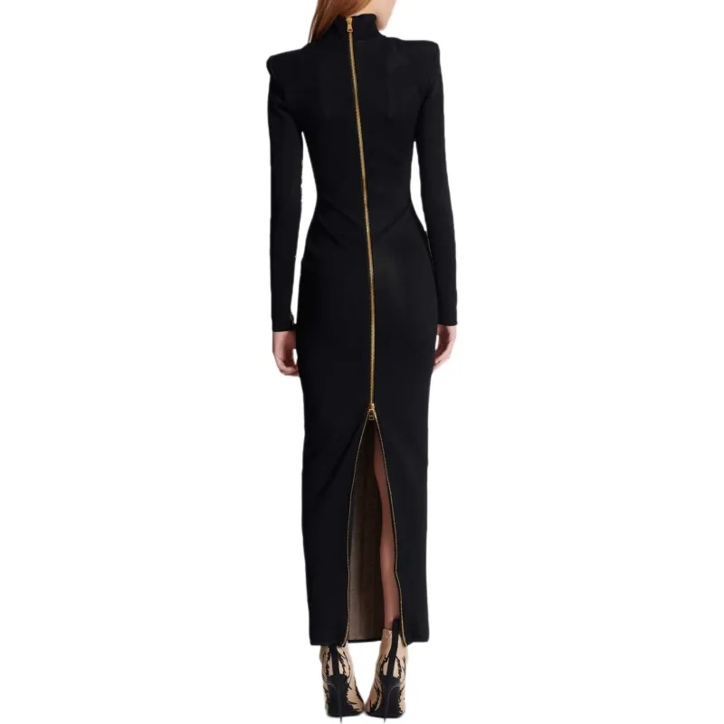 BALMAIN Logo embroidered Maxi Dress-3