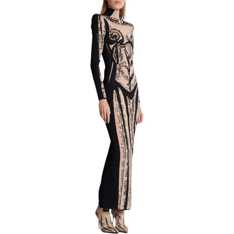BALMAIN Logo embroidered Maxi Dress-2