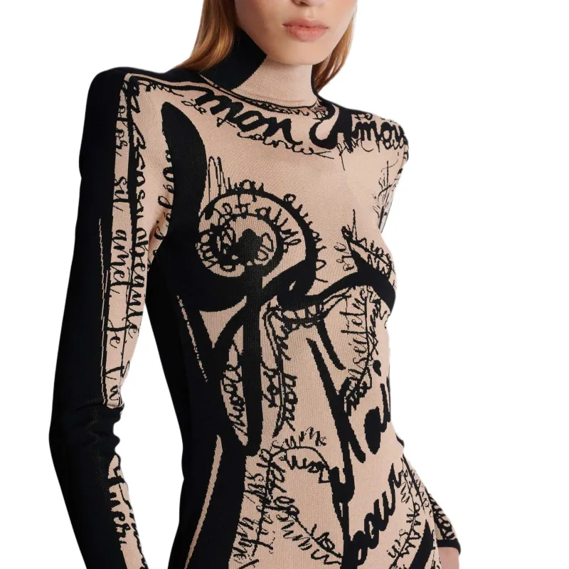 BALMAIN Logo embroidered Maxi Dress-6