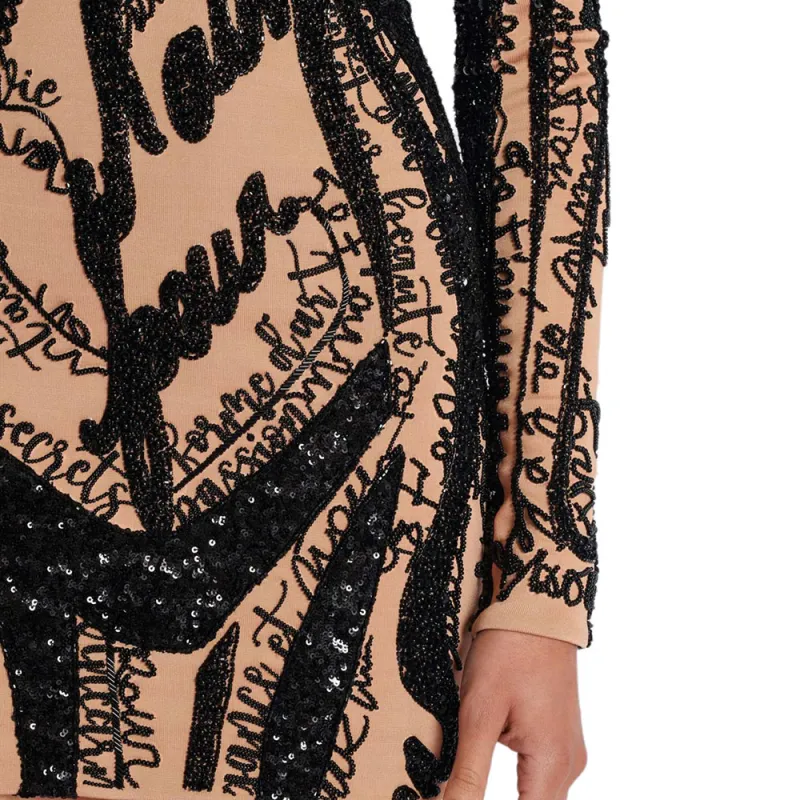 BALMAIN Embroidered body motif Mini Dress-6
