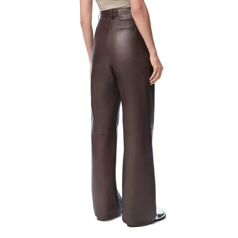 LOEWE Leather Straight Leg Trousers-2