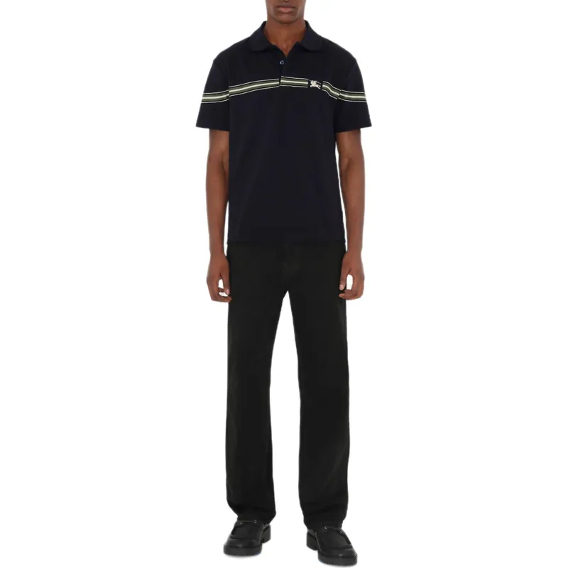 Burberry Equestrian Knight Motif Striped Polo Shirt-1