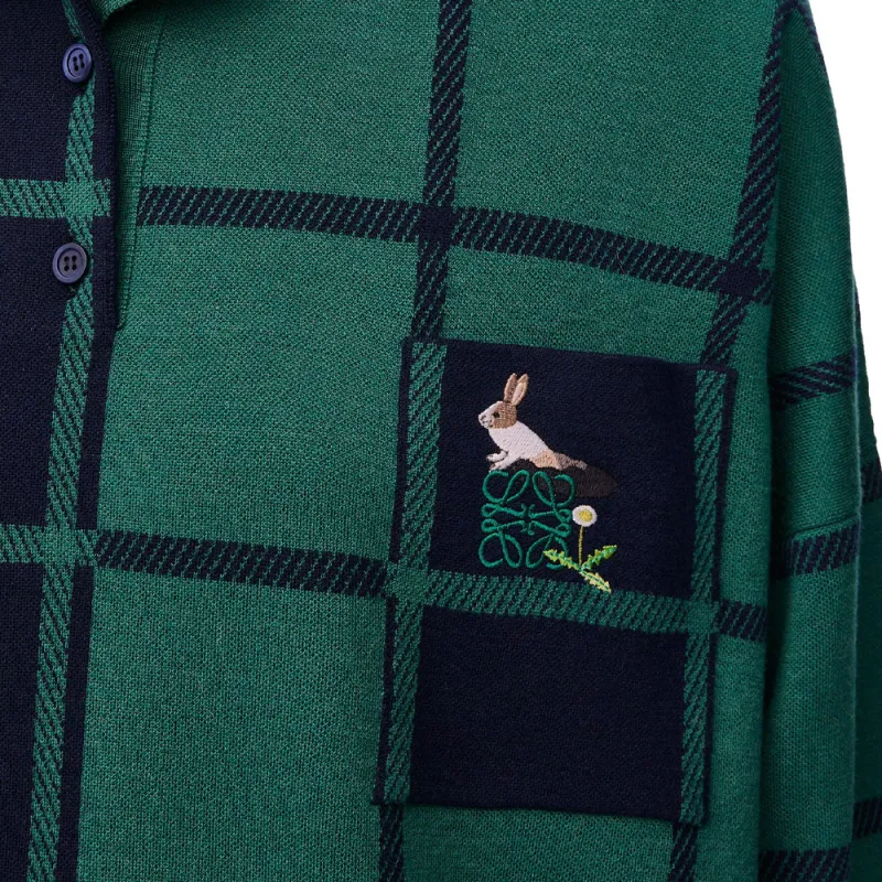 LOEWE Polo Sweater 'Navy Blue/Green'-4