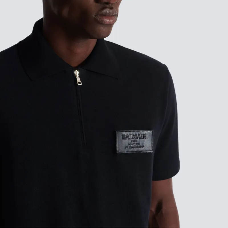 BALMAIN Logo Patch Polo Shirt-6