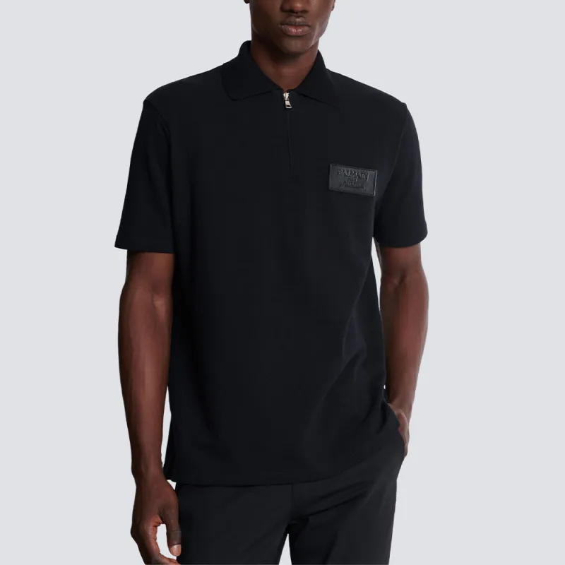 BALMAIN Logo Patch Polo Shirt-3