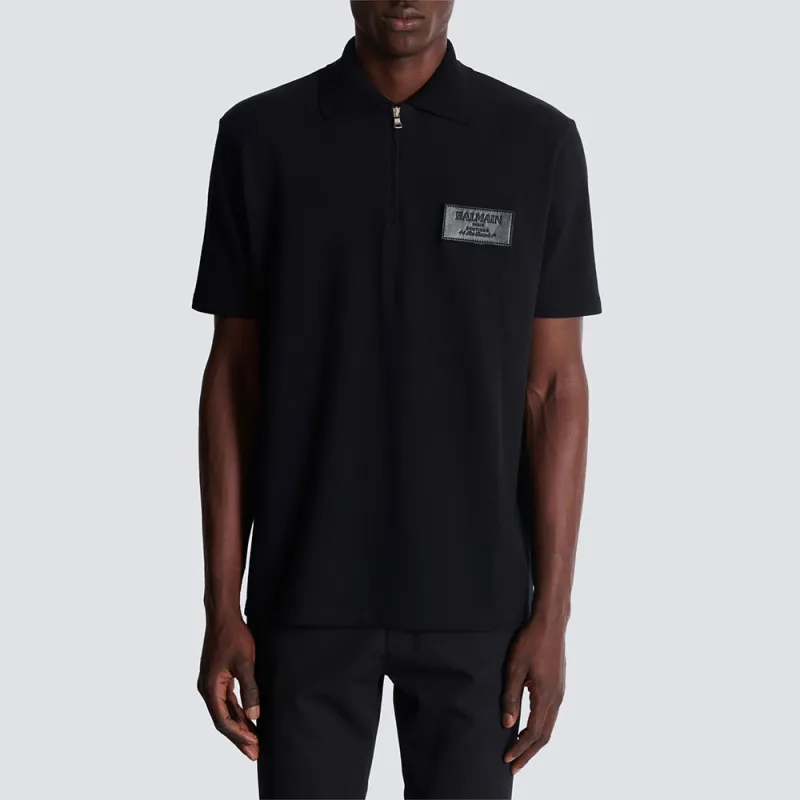 BALMAIN Logo Patch Polo Shirt-2