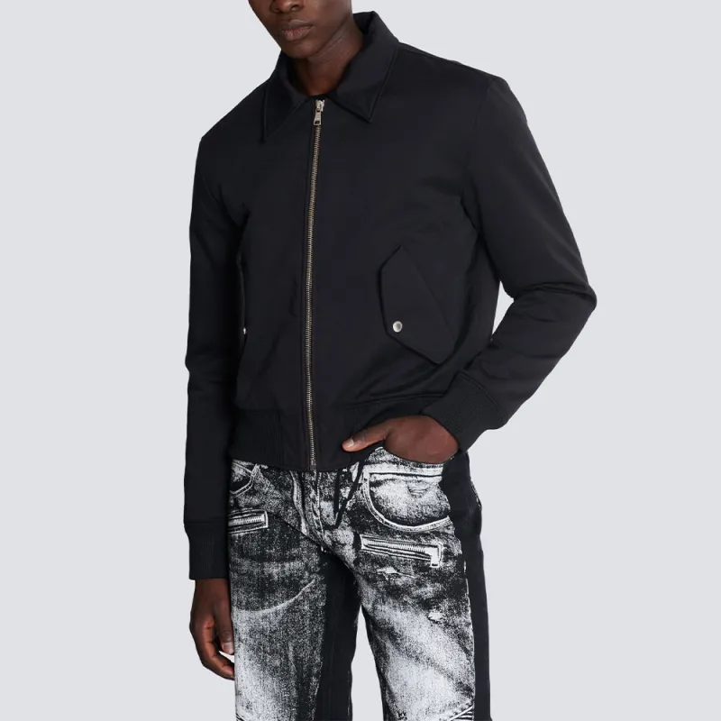 BALMAIN Logo embroidered Bomber Jacket-4