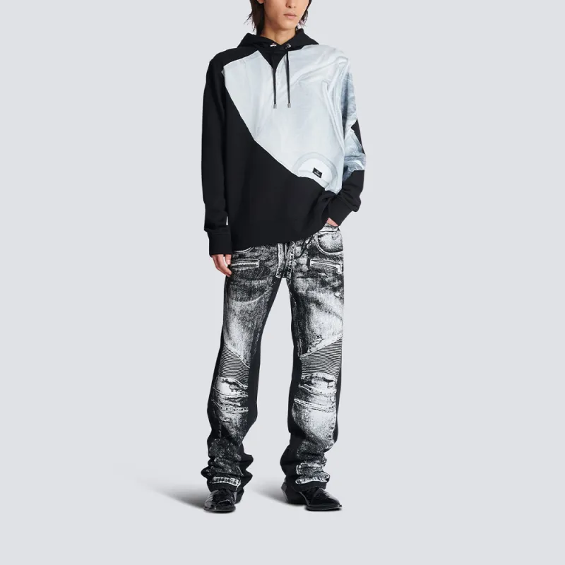 BALMAIN T shirt Print Hoodie-1