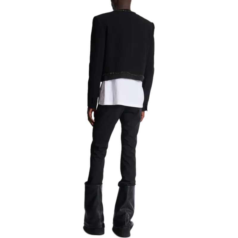 BALMAIN Cropped Crepe Blazer-3