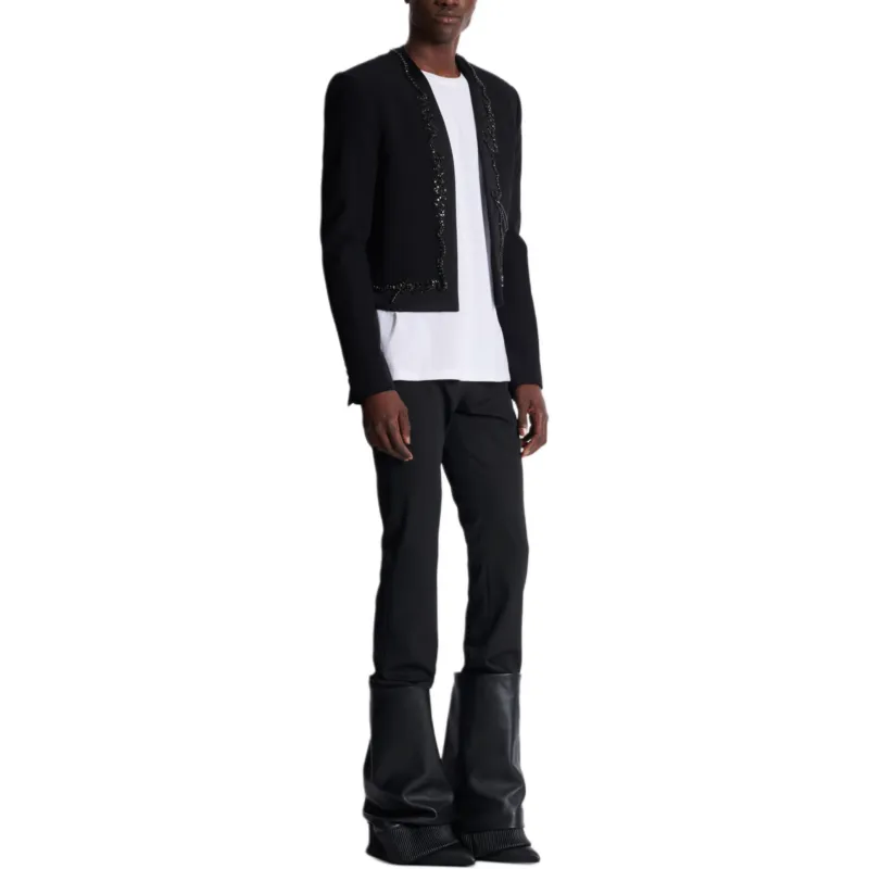 BALMAIN Cropped Crepe Blazer-4