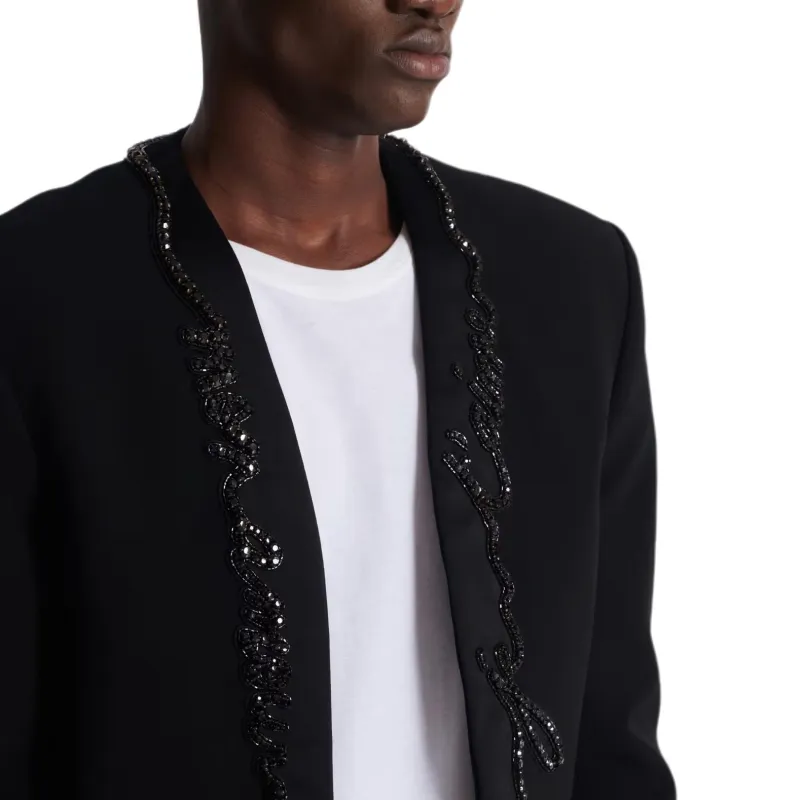 BALMAIN Cropped Crepe Blazer-7
