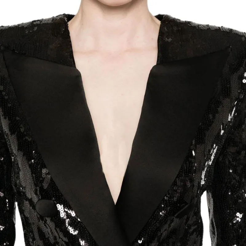 BALMAIN V Neck Sequinned Mini Dress-4