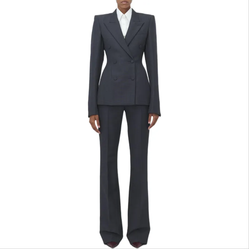 Alexander McQueen FW24 Business Suit Coat Women's Dark Gray-2