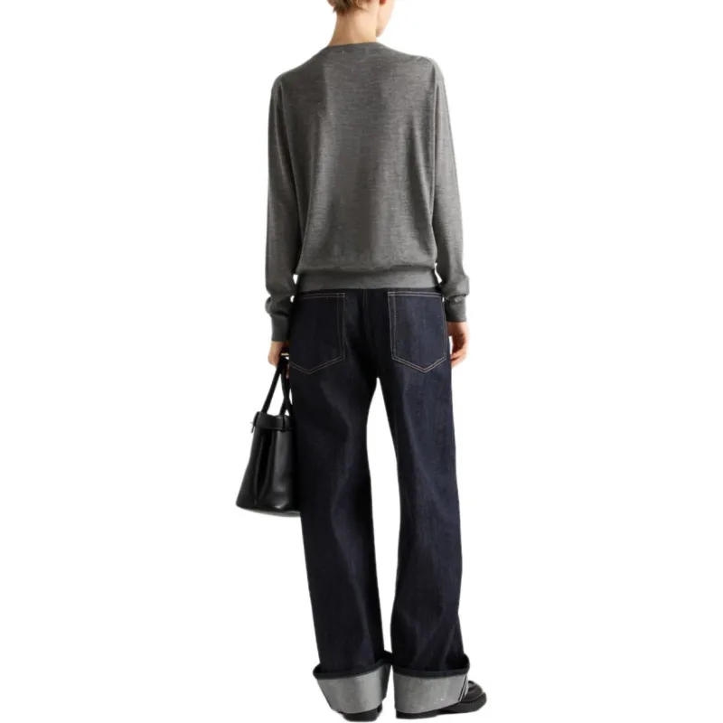 PRADA SS25 Cashmere Sweater Women's Gray-3