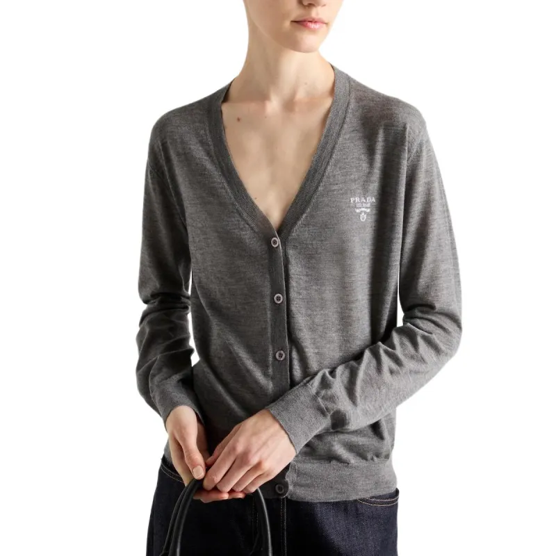 PRADA SS25 Cashmere Sweater Women's Gray-1
