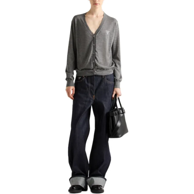 PRADA SS25 Cashmere Sweater Women's Gray-2