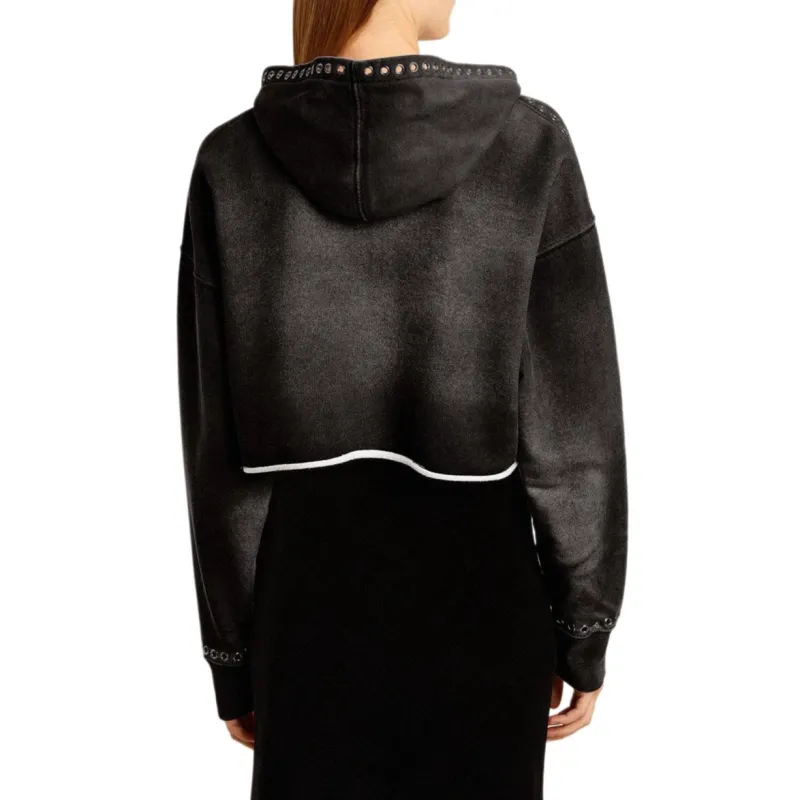 Golden Goose Eyelets Detailed Cropped Zip Up Hoodie-3