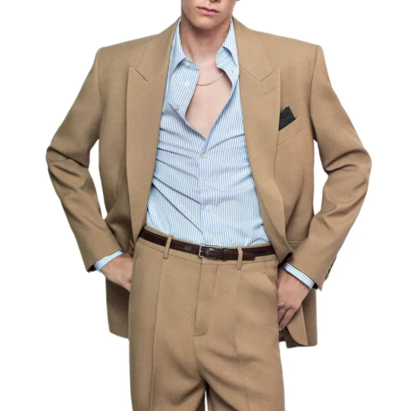 SAINT LAURENT Single Breasted Peaked Lapel Jacket-3