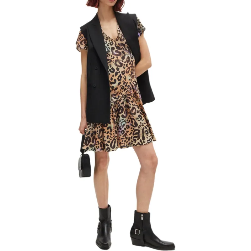 HUGO BOSS FW24 Short-Sleeved Dresses Women's Brown-3