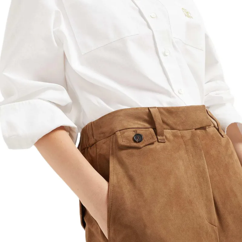 Brunello Cucinelli Leather Chino Trousers-3