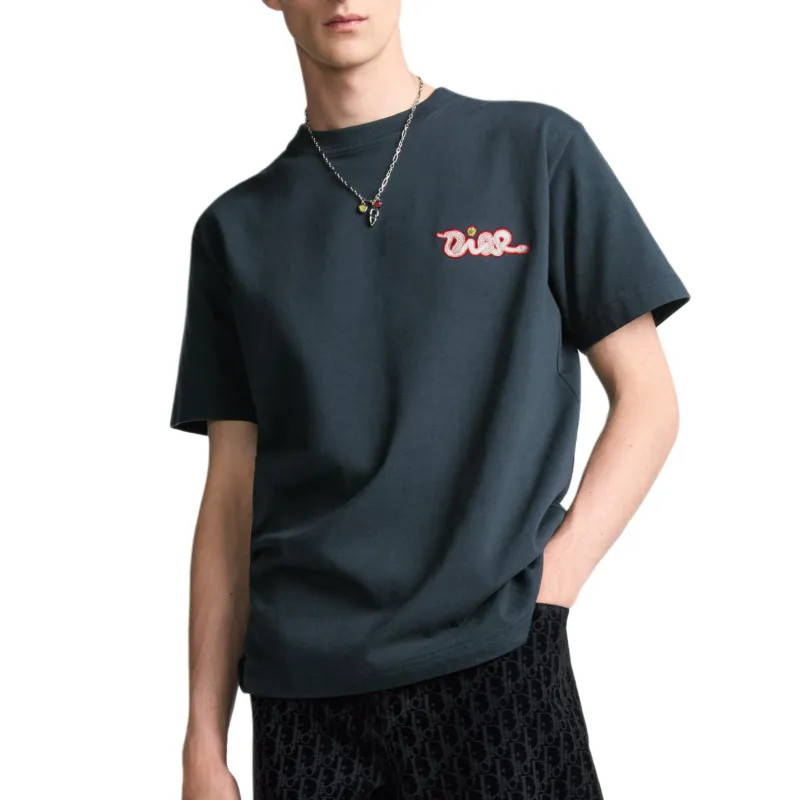DIOR T Shirts Men Blue-2