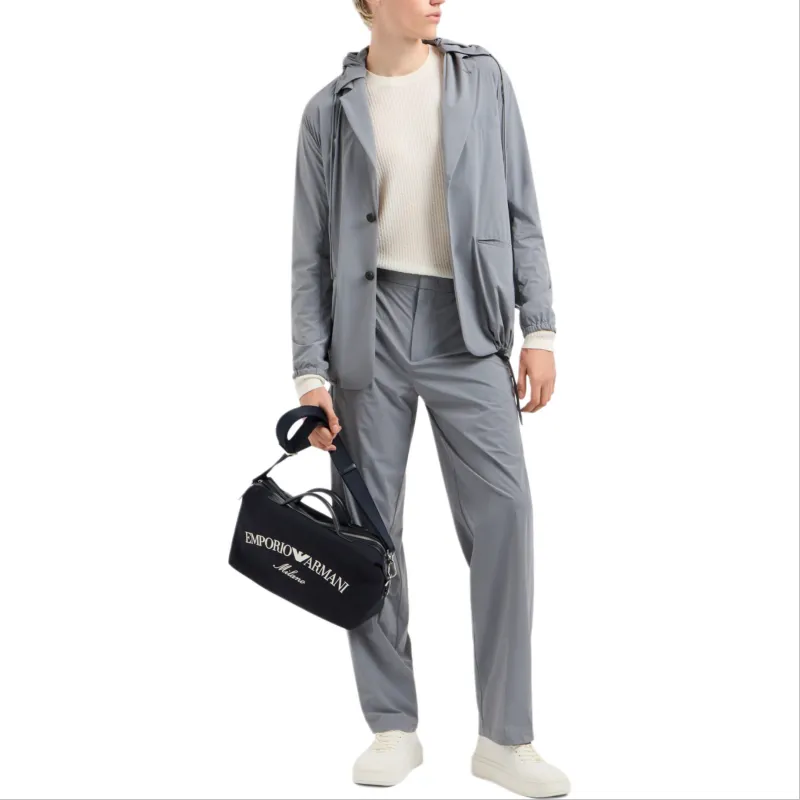 EMPORIO ARMANI Stretch Nylon Trousers With An Elasticated Back-1