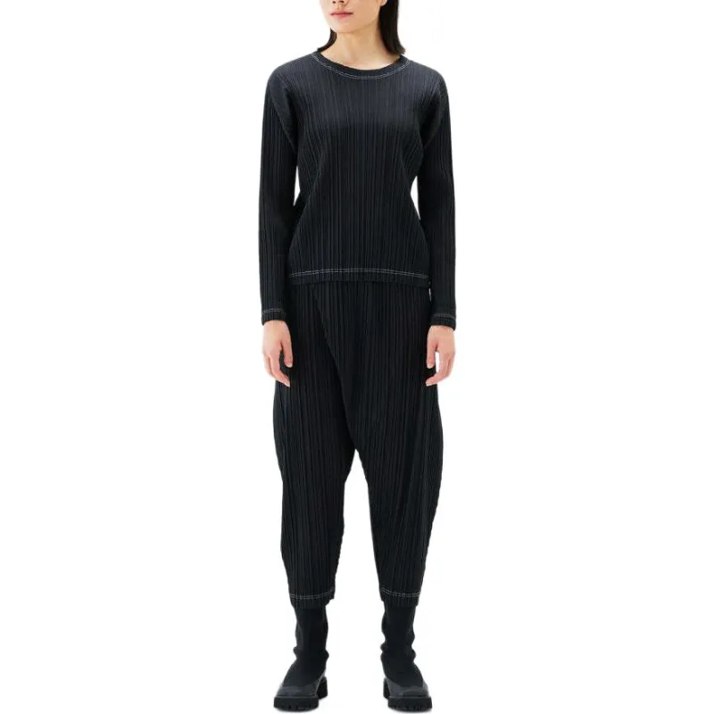 PLEATS PLEASE ISSEY MIYAKE FW24 Casual Pants Women's Black-1