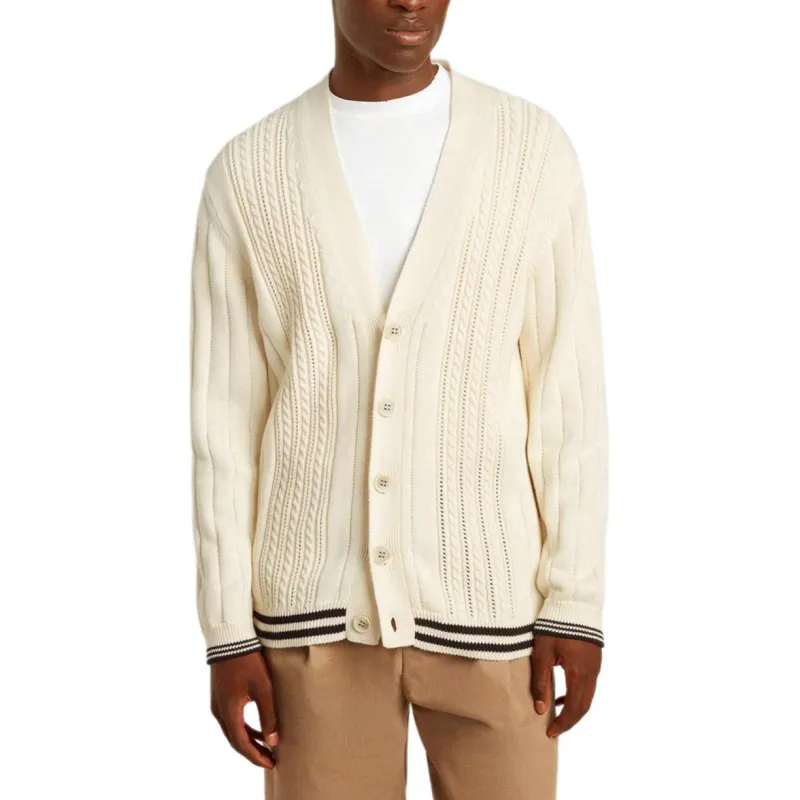 Golden Goose Cable Knit V Neck Cardigan-1