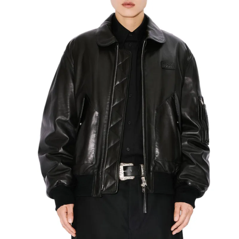 KENZO FW24 Leather Jacket Men's Black-2