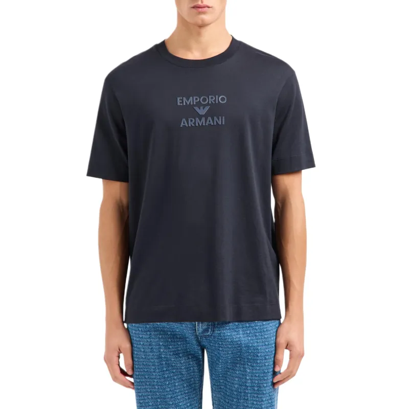 EMPORIO ARMANI Asv Jersey T shirt With Rubberised Logo-1