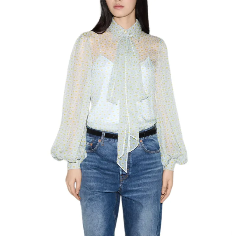 GUCCI Printed Chiffon Shirt-2