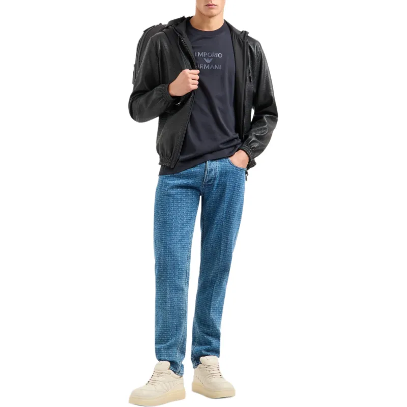 EMPORIO ARMANI Asv Jersey T shirt With Rubberised Logo-3