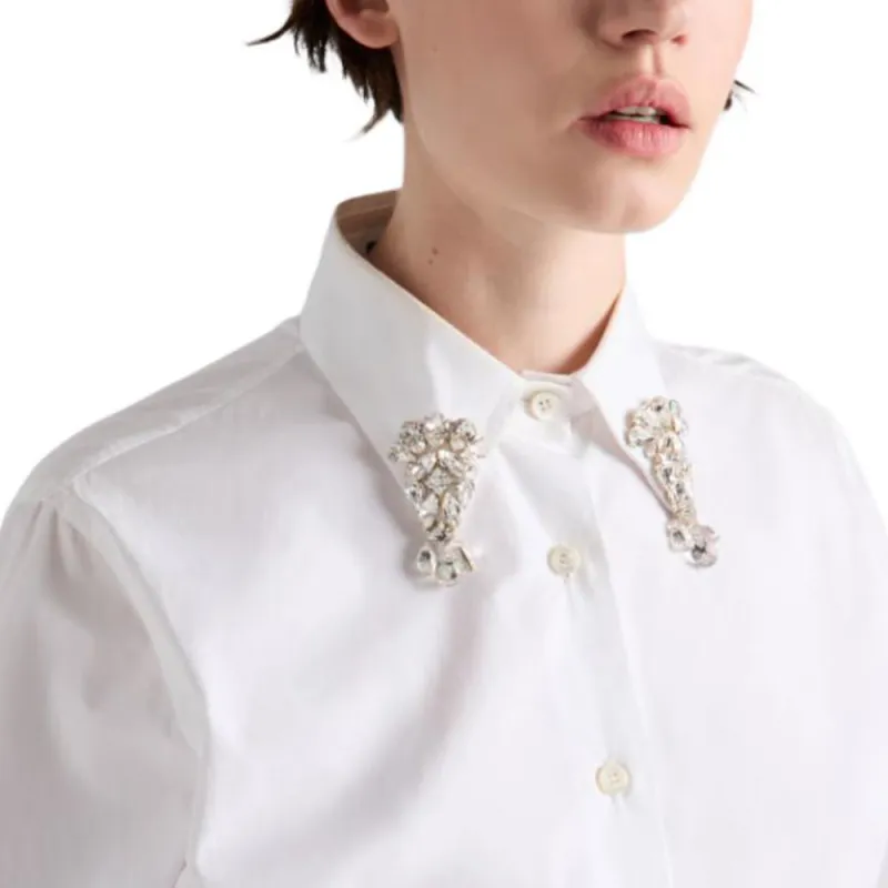 PRADA Embellished Button Up Shirt-4