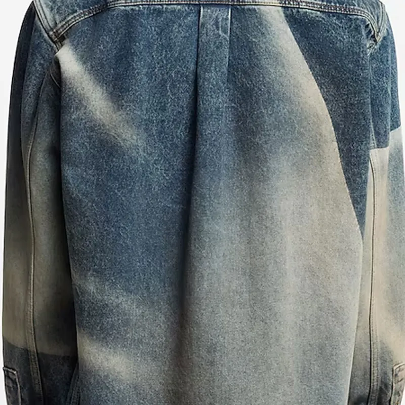 LOUIS VUITTON Sunfaded Effect Denim Long Sleeved Shirt-4