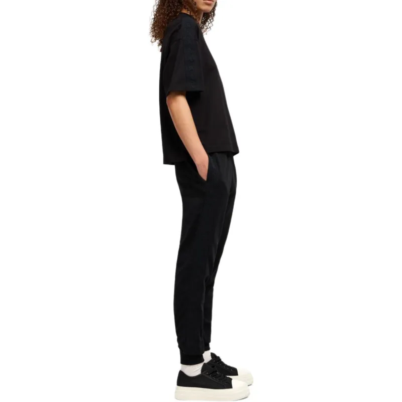 ARMANI EXCHANGEAE Solid Color Crew Neck Short Sleeved Shirt T Shirt Women's Black-3