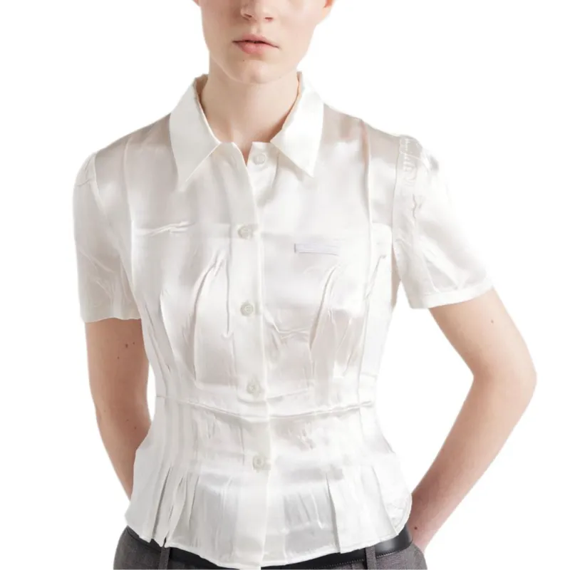 PRADA Short Sleeved Satin Shirt-1