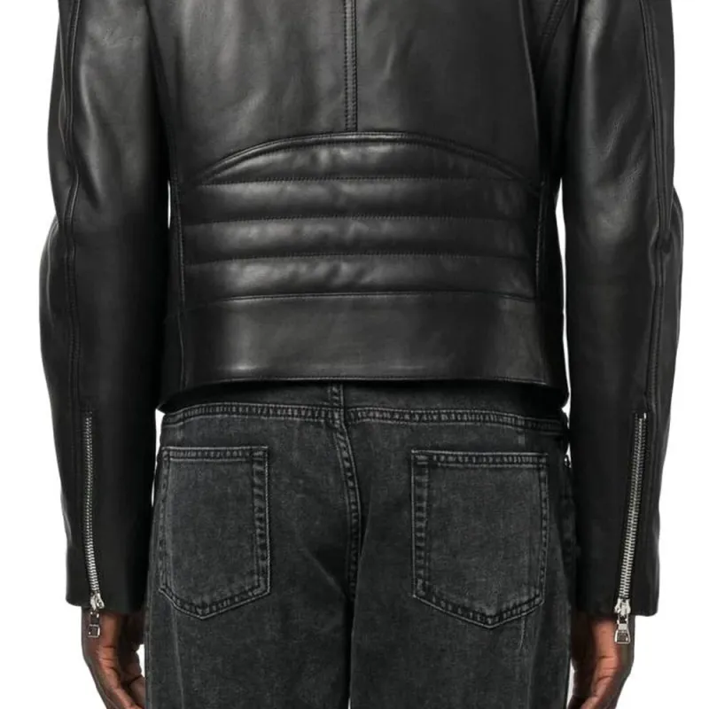 BALMAIN SS23 Leather Jacket Men's Black-4