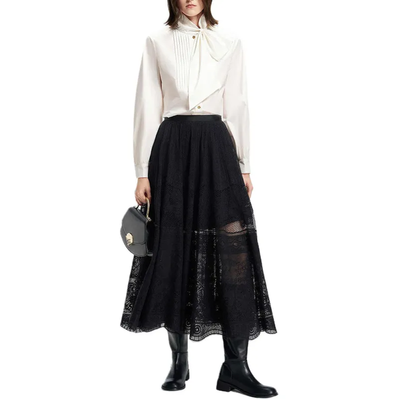 KARL LAGERFELD SS25 Casual Long Skirt Women's Black-1