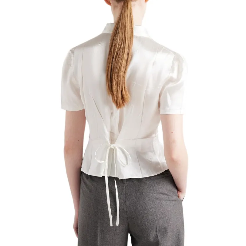 PRADA Short Sleeved Satin Shirt-2