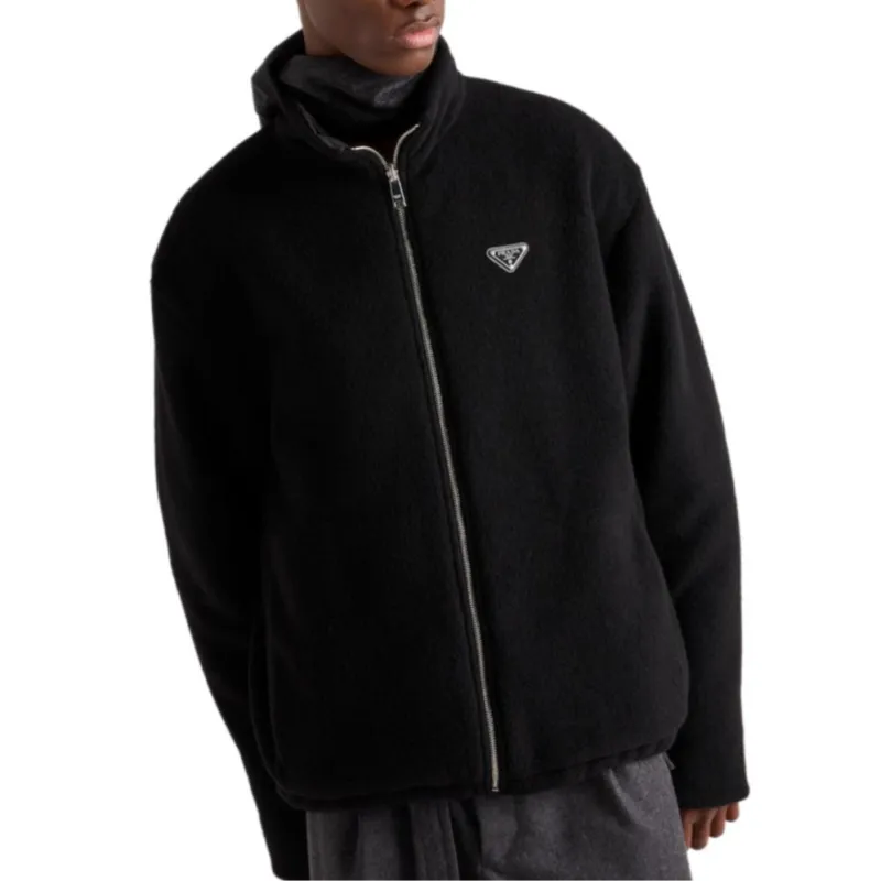 PRADA SS25 Spring Summer Men's Clothing Collection Cashmere Sweater Men's Black-1