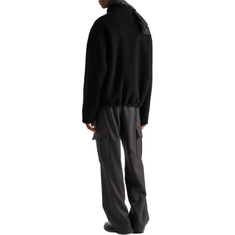 PRADA SS25 Spring Summer Men's Clothing Collection Cashmere Sweater Men's Black-3