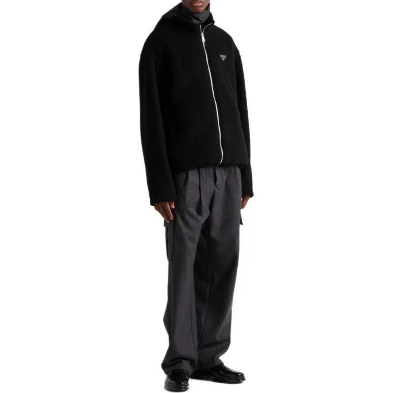 PRADA SS25 Spring Summer Men's Clothing Collection Cashmere Sweater Men's Black-2
