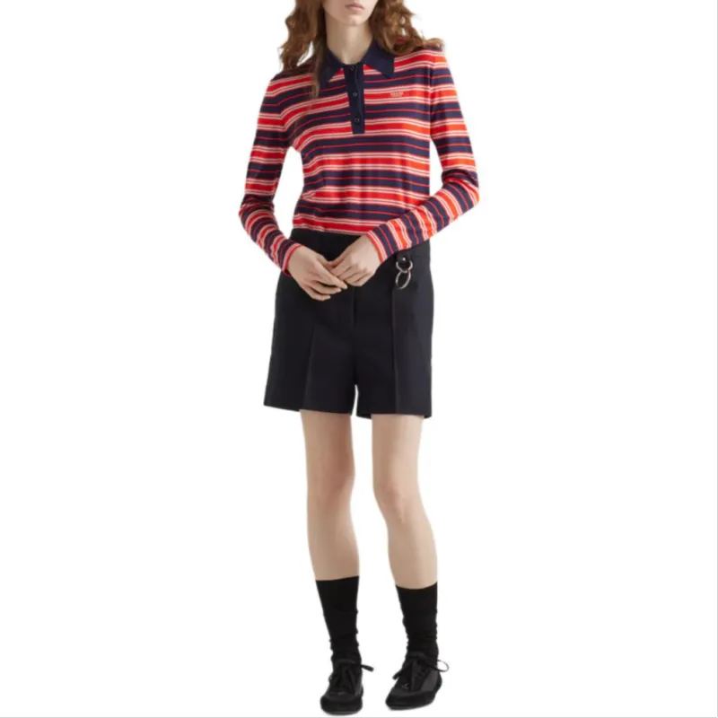 PRADA SS25 Spring Summer Women's Apparel Collection Polo Shirt Women's Red-1