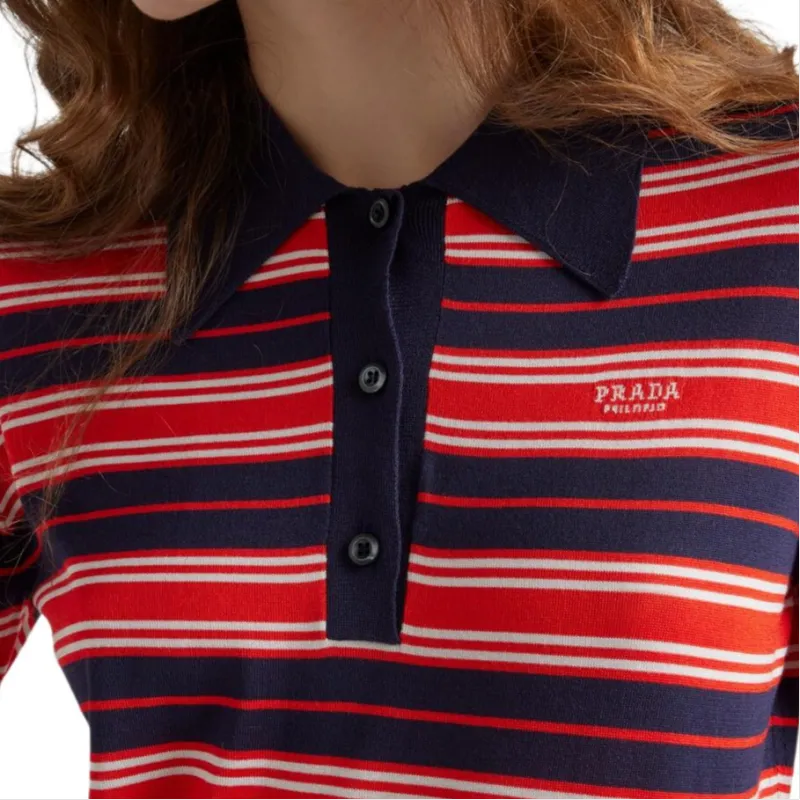 PRADA SS25 Spring Summer Women's Apparel Collection Polo Shirt Women's Red-5