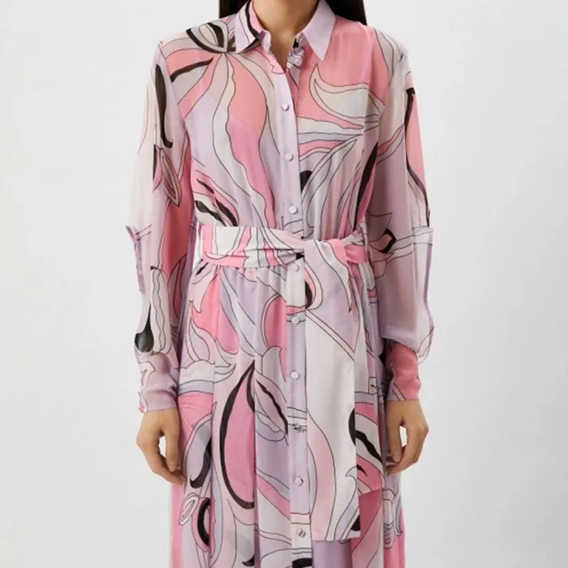 PINKO SS23 Long Sleeved Dress Women's Purple-4