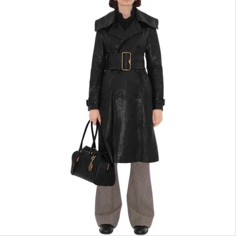 Burberry Leather Jacket Women's Black-1