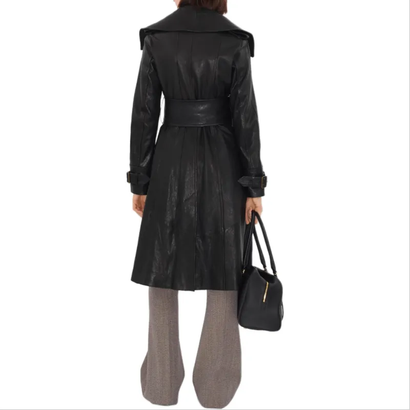 Burberry Leather Jacket Women's Black-2