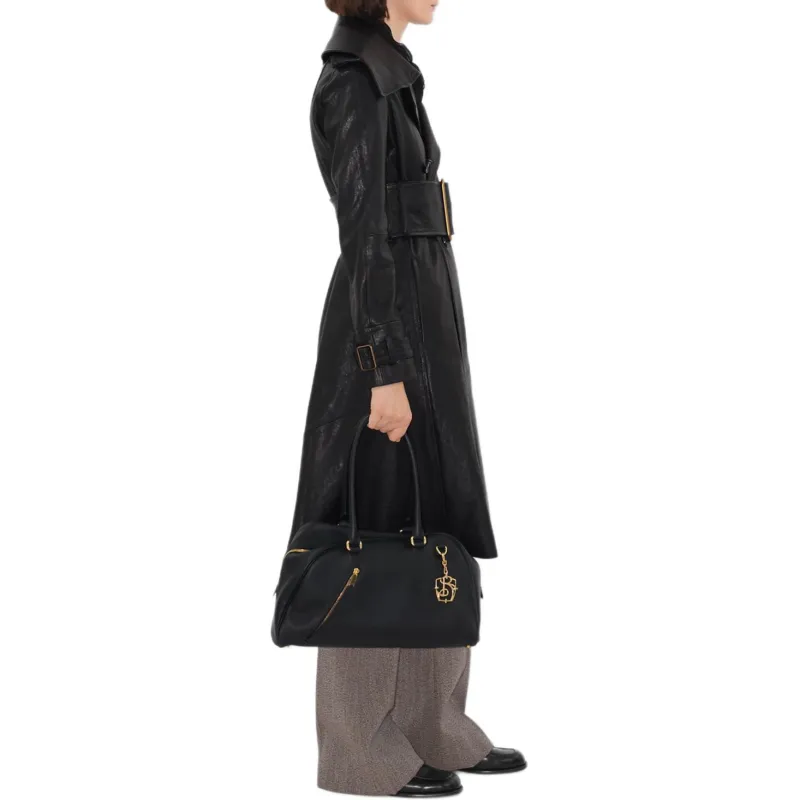 Burberry Leather Jacket Women's Black-3