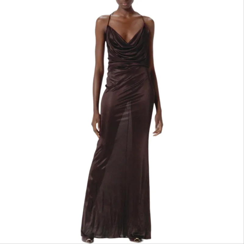 Elisabetta Franchi Slip Dress Women's Burgundy-2